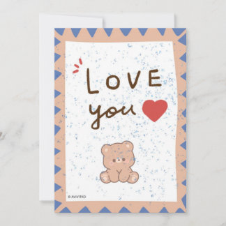 Une carte d'amour d'ours mignon pour un être cher.