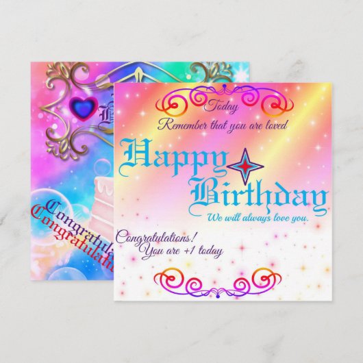 Une carte d'anniversaire (Devant / Derrière)