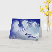 Une carte d'anniversaire avec les chevaux blancs (Fleur jaune)