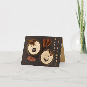 Une carte d'anniversaire d'automne saisonnière ave