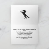 Une carte d'anniversaire de cheval. (Intérieur)