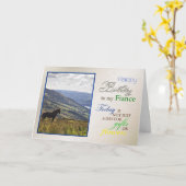 Une carte d'anniversaire de cheval pour la fiance. (Fleur jaune)