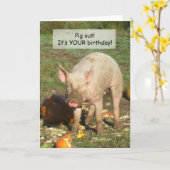 Une Carte d'Anniversaire De Cochon ! (Fleur jaune)