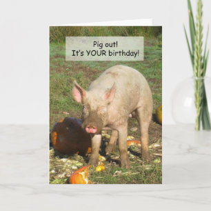 Une carte d'anniversaire de porc !