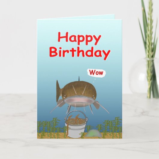 Une carte d'anniversaire de souhait de poissons (Devant)