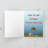 Une carte d'anniversaire de souhait de poissons (Intérieur)