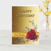 Une carte d'anniversaire élégante à customiser (Fleur jaune)