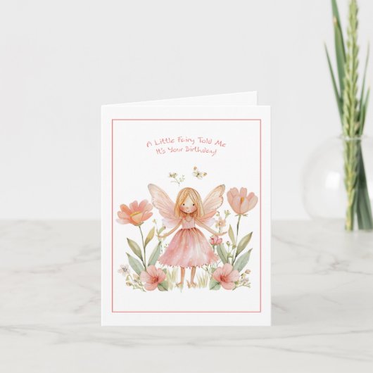 Une Carte d'Anniversaire Fée (Devant)
