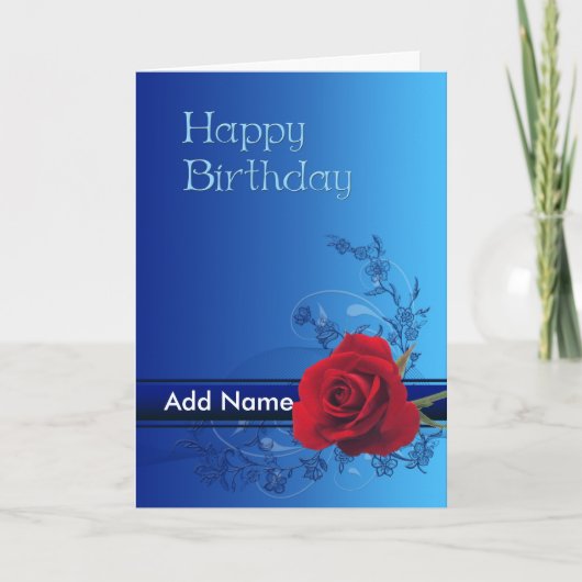 Une carte d'anniversaire florale personnalisable (Devant)