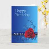 Une carte d'anniversaire florale personnalisable (Fleur jaune)