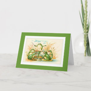 Une carte d'anniversaire grenouille joyeuse