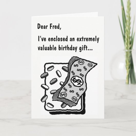 Une carte d'anniversaire humoristique avec une fin (Devant)