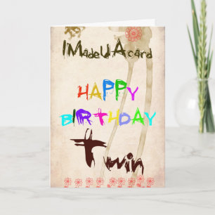 Une carte d'anniversaire pour jumeaux