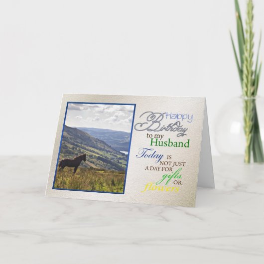 Une carte d'anniversaire pour le mari. (Devant)