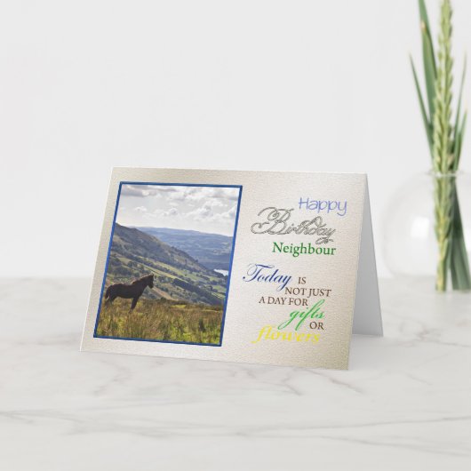 Une carte d'anniversaire pour le voisin. (Devant)