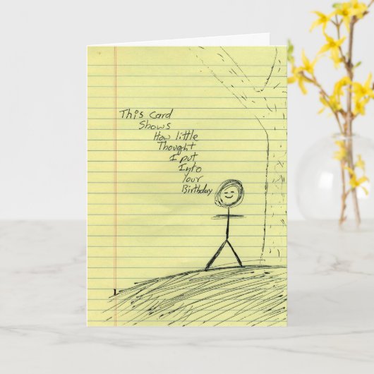 Une carte d'anniversaire réfléchie (Fleur jaune)