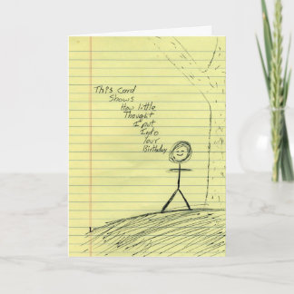 Une carte d'anniversaire réfléchie