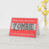 Une carte d'anniversaire Zombie (Fleur jaune)
