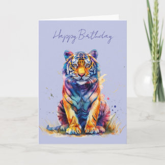 Une carte d'art du tigre coloré