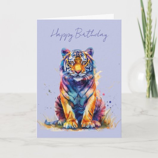 Une carte d'art du tigre coloré (Devant)