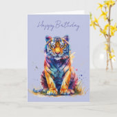 Une carte d'art du tigre coloré (Fleur jaune)