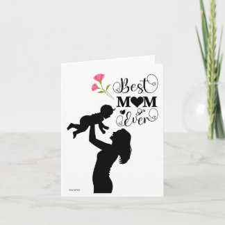 Une carte de fête des mères noir et blanc