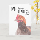 Une carte de fête des pères avec un poulet (Fleur jaune)
