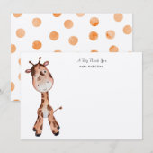 Une carte de girafe BigThank You (Devant / Derrière)