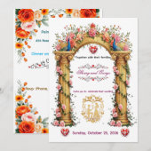 Une carte de mariage classique et joyeuse. (Devant / Derrière)
