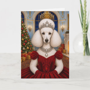 Une carte de Noël avec un caniche