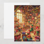 Une carte de Noël d'atelier joyeux (Devant / Derrière)