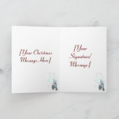 Une carte de Noël de cheval et d'enfant (Intérieur)