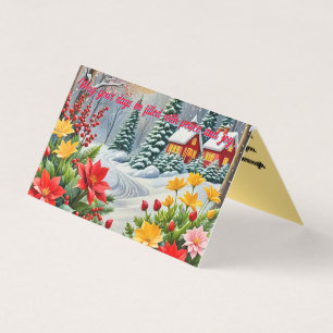 Une carte de Noël de jardin de fleurs vibrant