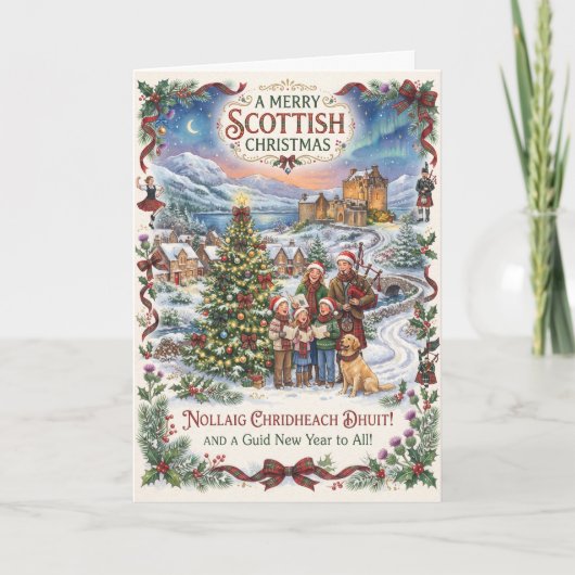 Une carte de Noël de l'Écosse guid (Devant)