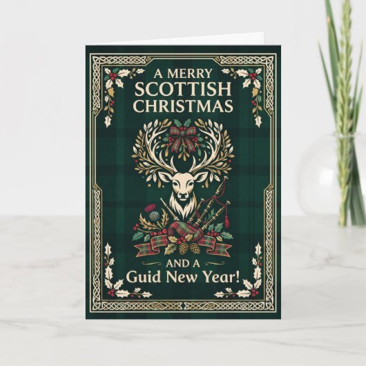 Une carte de Noël des Highlands très écossaise (Devant)