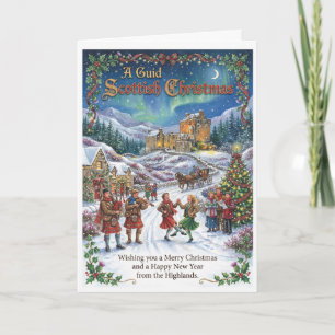 Une carte de Noël écossais joyeux d'Écosse