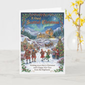 Une carte de Noël écossais joyeux d'Écosse (Fleur jaune)