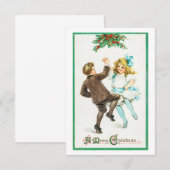 Une carte de Noël joyeuse pour enfants dansants (Devant / Derrière)