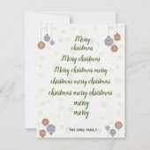 Une carte de Noël joyeux en typographie personnali (Devant)