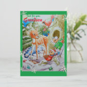 Une carte de Noël pour petits-enfants (Debout devant)