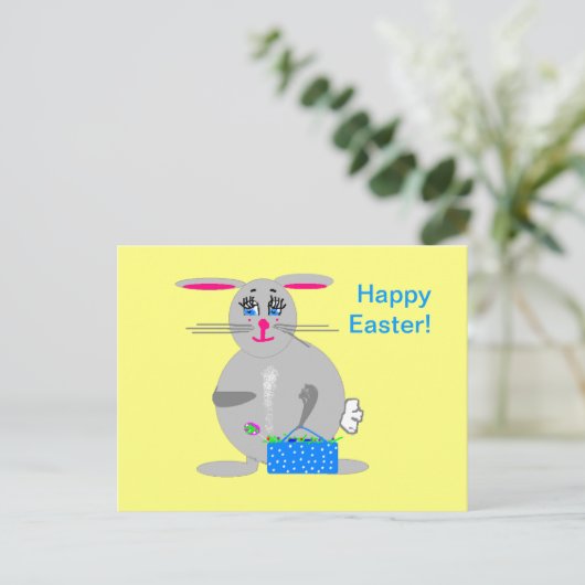Une carte de Pâques de lapin (Debout devant)