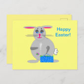 Une carte de Pâques de lapin (Devant / Derrière)