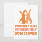 Une carte de Pâques pour aimer un petit lapin (Devant / Derrière)