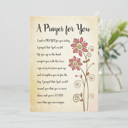Une carte de prière pour vous (Debout devant)