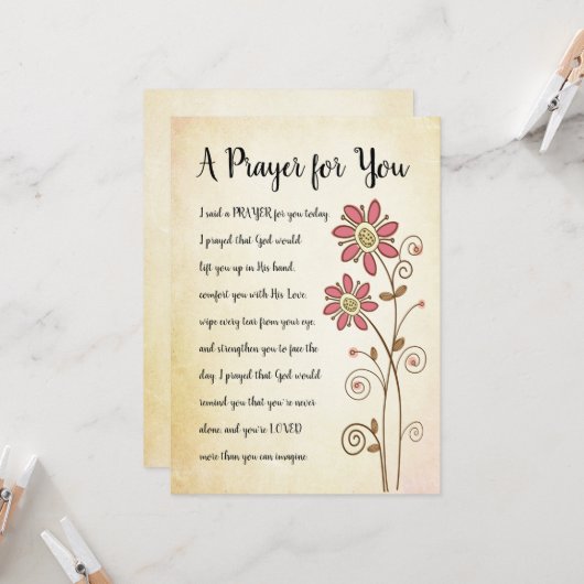 Une carte de prière pour vous (Devant/Arrière en situation)