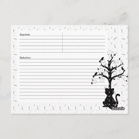 Une carte de recette de l'imagination de Kitty (Dos)