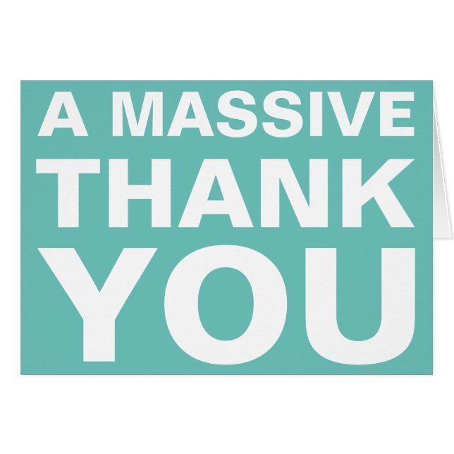 Une carte de remerciement massive (Devant Horizontal)