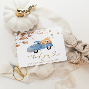 Une carte de remerciement pour une Baby Shower Lit