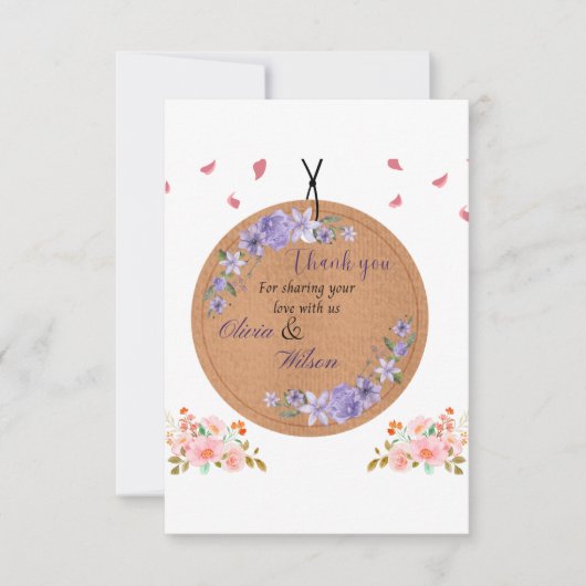 Une carte de remerciements bien conçue. (Devant)