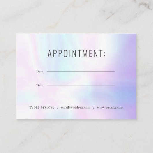 Une carte de rendez-vous élégante et simple d'irru (Dos)